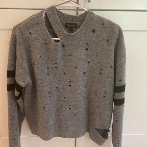 Womens Grey and Black Topshop Sweater